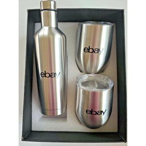 Stainless Steel Cocktail Mixed Drink Shaker 2 SS Mugs New Gift Box Ebay Branded
